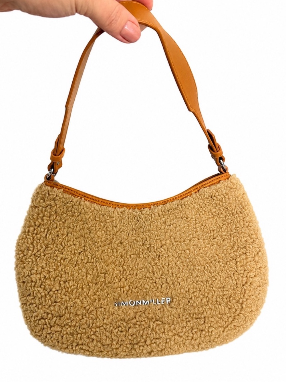 Simon Miller Sasi Faux Shearling Hobo Shoulder Bag | Camel Teddy Bag